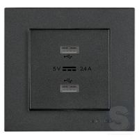 Розетка USB-A + USB-A 5V-2.4A Arvia Electric KAREN Димчастий (20 04 2000 302)